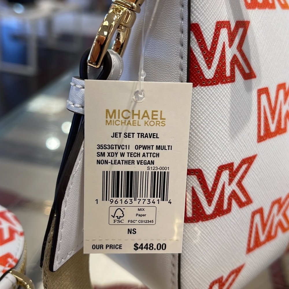 MICHAEL KORS JET SET TRAVEL SMALL SHOULDER CROSSBODY BAG WITH TECH ATTCH AIRPOD - Picture 16 of 16